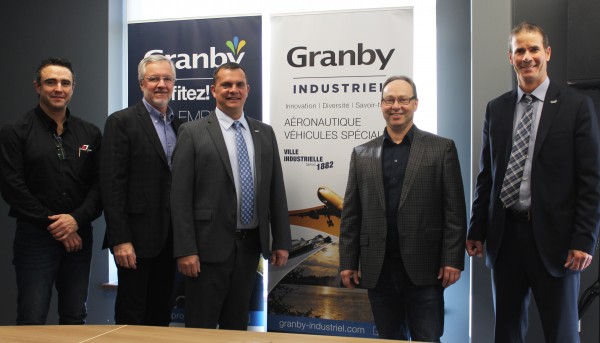 Stéphane Ouellet, A7 Intégration, Paul Bergeron, CSTM, Éric Tessier, Granby Industriel, Éric Nadeau, RES Automatisation Contrôle, Patrick St-Laurent, Granby Industriel