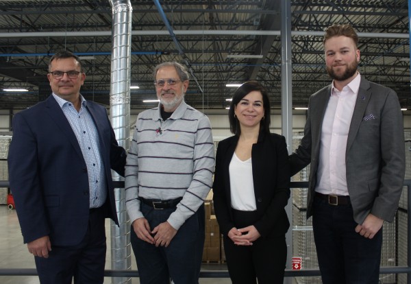 Éric Tessier, Granby Industriel, Alberto Alvarez, Envases, Julie Bourdon, Mairesse de Granby, Philippe d’Etcheverry, Investissement Québec. 